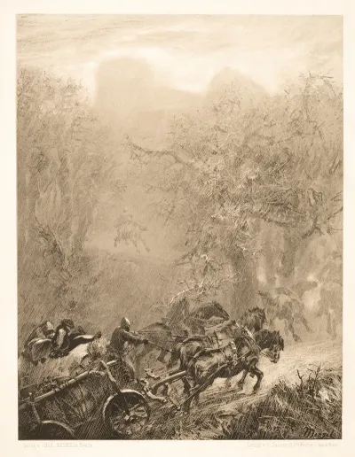 The Convoy Of Prisoners Through A Woods