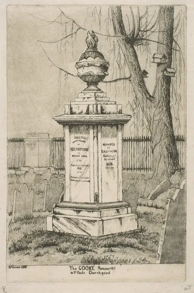 The Cooke Monument In St Pauls Churchyard From Scenes Of Old New York