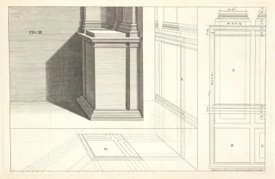 The Corinthian Pedestal With Its Pilasters In Perspectives