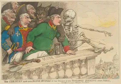 The Corsican And His Blood Hounds At The Window Of The Thuilleries Looking Over Paris