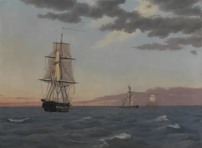 The Corvette Galathea Lying To In Order To Send Help To The Brig St Jean