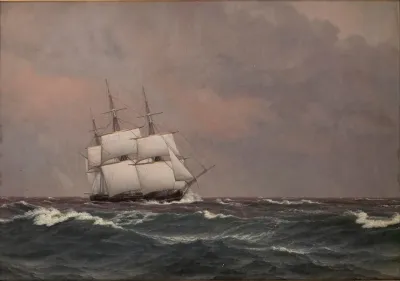 The Corvette Najaden In Rough Seas