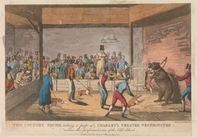 The Country Squire Taking A Peep At Charleys Theatre Westminster