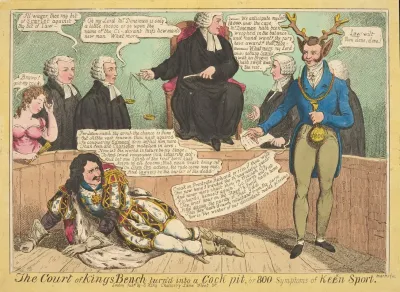 The Court Of Kings Bench Turnd Into A Cock Pit Or 800 Symptoms Of Kean Altered From Keen Sport