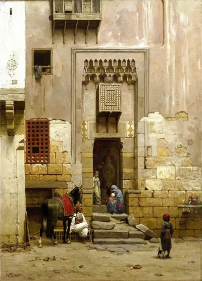 The Courtyard Of A House In Cairo