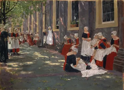 The Courtyard Of The Orphanage In Amsterdam