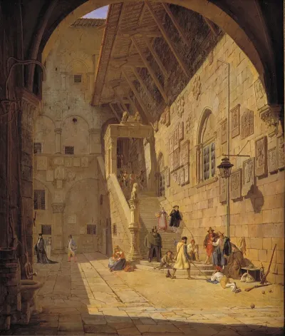 The Courtyard Of The Palazzo Del Bargello Florence