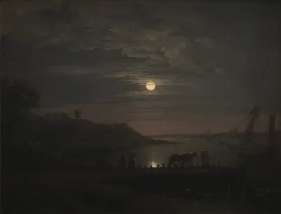 The Crossing Over The Little Belt At Snoghoj Moonrise