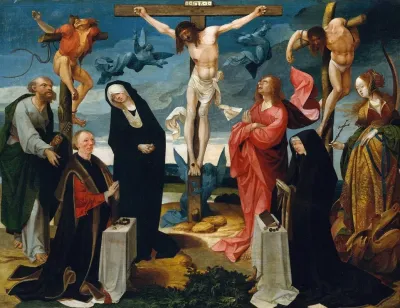 The Crucifixion With Donors And Saints Peter And Margaret