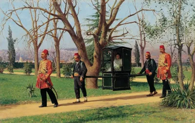 The Daughter Of The English Ambassador Riding In A Palanquin