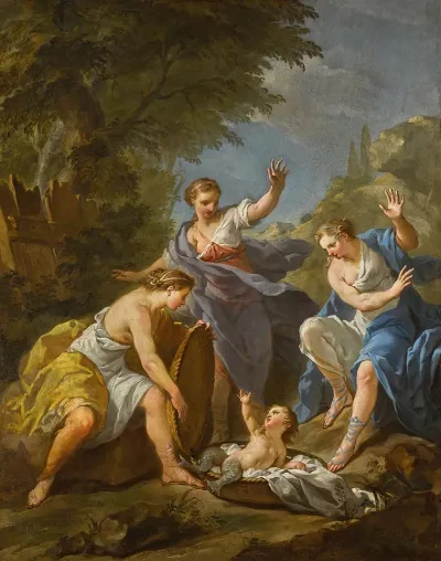 The Daughters Of Cecrops Discovering Erichthonius