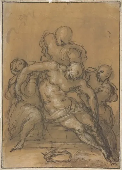 The Dead Christ Supported By Three Figures