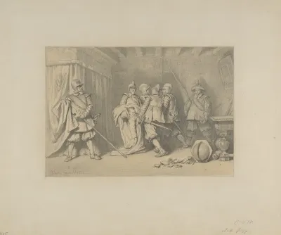 The Dead Wallenstein Being Carried Away By Soldiers