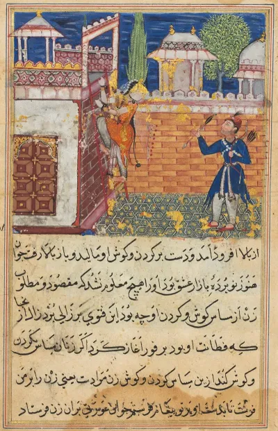 The Deceitful Wife Returns To Her Terrace After Caressing Her Lover From A Tuti Nama Tales Of A Parrot Eighth Night