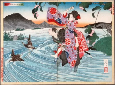 The Demon Omatsu Kills Shirosaburo In The Ford