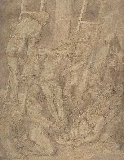 The Descent From The Cross With Saint Francis And Another Friar
