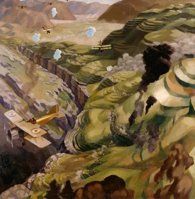 The Destruction Of The Turkish Transport In The Gorge Of The Wadi Fara Palestine