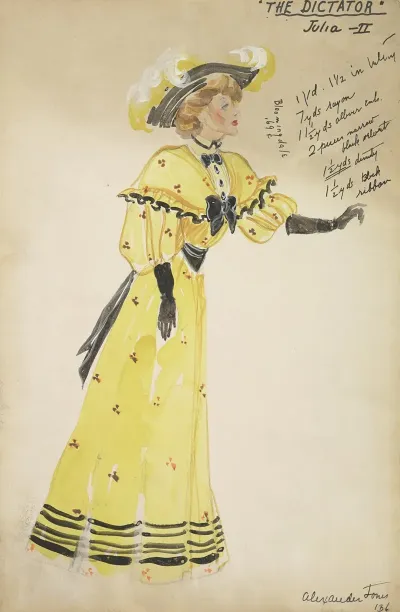 The Dictator Julia Ii Yellow Dress With Matching Hat