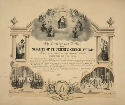 The Director And Prefect Of The Sodality Of St Josephs Church Philada To All Who Shall See The Present Letters Greeting In The Lord