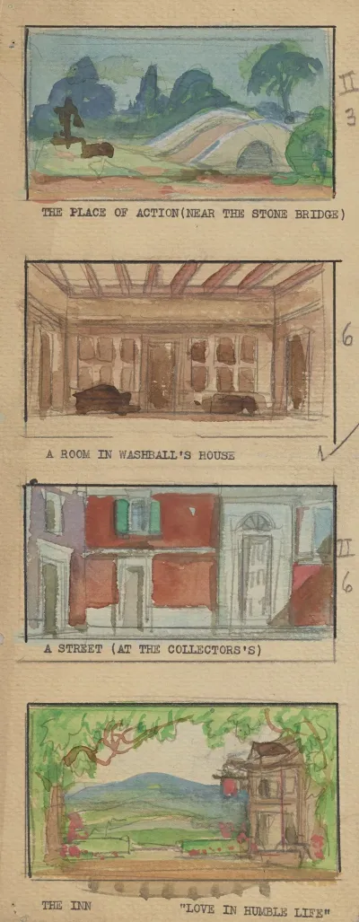 The Disappointment Sketch No 4 The Place Of Action Near The Stone Bridge A Room In Washballs House