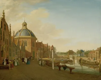 The Docking Basin In The Barge Canal In Leidschendam