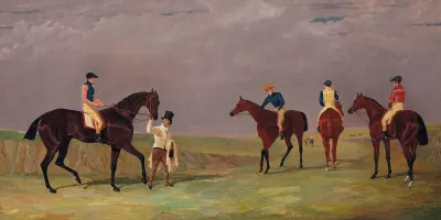The Doncaster Cup Of 1825 With Mr Whittakers Lottery Mr Cravens Longwaist Mr Lambtons Cedric And Mr Farquaharsons Figaro