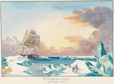 The Doreathea Nipped In The Ice Off Spitzbergen North View 2