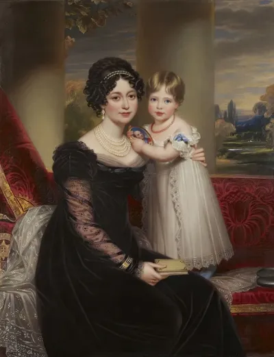 The Duchess Of Kent With Her Daughter The Future Queen Victoria