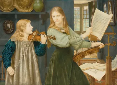 The Duet Portraits Of Alexandra Daughter Of Rev G Kitchin And Winifrid Daughter Of The Painter