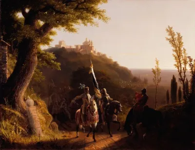 The Duke Of Bourbons Halt At La Riccia On His March To The Assau Rome May 3d 1527