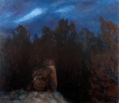 The Eagle Owl Deep In The Forest