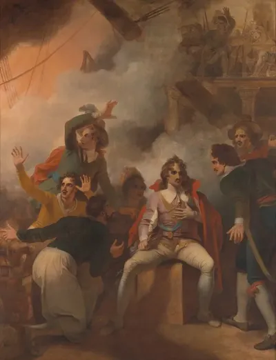 The Earl Of Sandwich Refusing To Abandon His Ship During The Battle Of Solebay