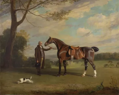 The Earl Of Shrewsburys Groom Holding A Hunter