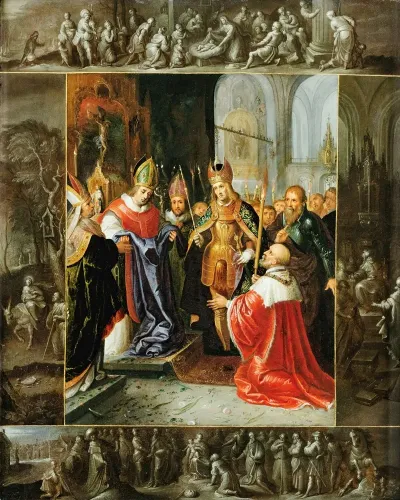 The Emperor Charles V Shown The Virgins Robes