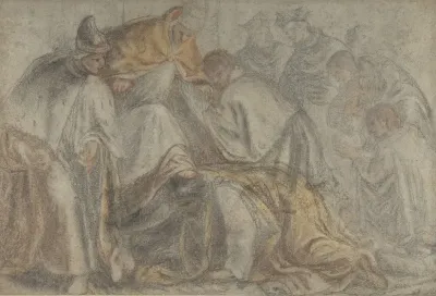 The Emperor Frederick Barbarossa Submitting To Pope Alexander Iii In The Presence Of A Doge