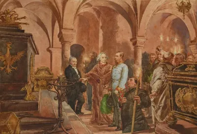 The Emperor In Front Of The Sarcophagus Of John Iii Sobieski In Saint Leonards Crypt Under The Wawel Cathedral