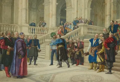 The Emperor Visiting The Galicia Diet In Lviv From The Series Inspection Trip Of Emperor Franz Joseph I Around Galicia In September 1880