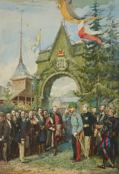 The Emperor Visiting The School Of Forestry