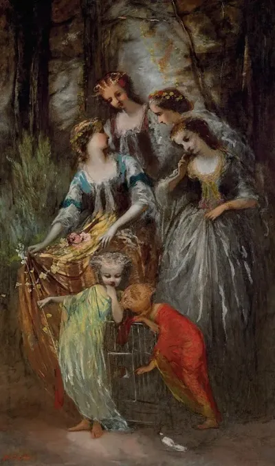 The Empress Eugenie And Her Attendants