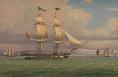The English Brig Norval Before The Wind