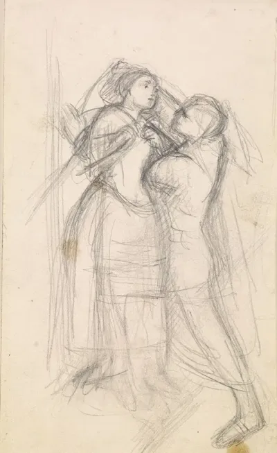 The Escape Of A Heretic Sketch Of The Girl And Her Lover