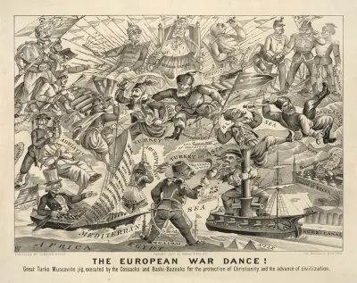 The European War Dance Great Turko Muscovite Jig Executed By The Cossacks And Bashi Bazouks For The Protection Of Christianity And The Advance Of Civilization
