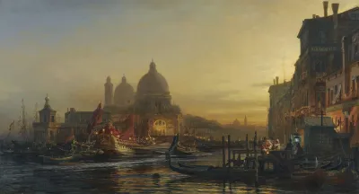 The Eve Of The Celebration Santa Maria Della Salute Venice