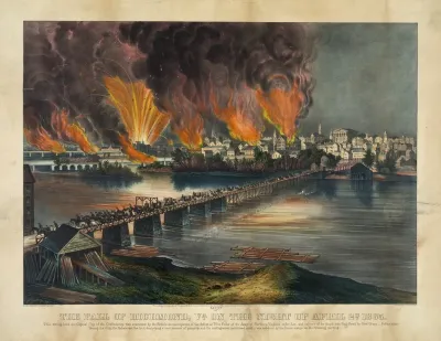 The Fall Of Richmond Va On The Night Of April 2d 1865