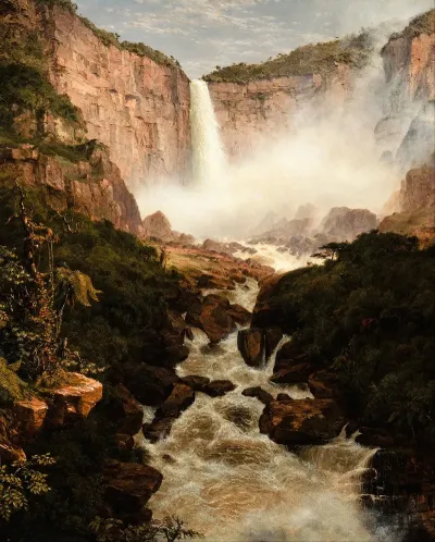 The Falls Of The Tequendama Near Bogota New Granada