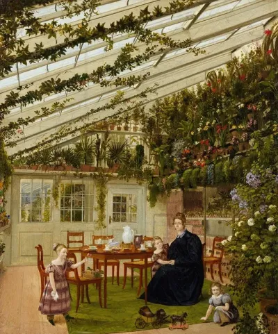 The Family Of Mr Westfal In The Conservatory
