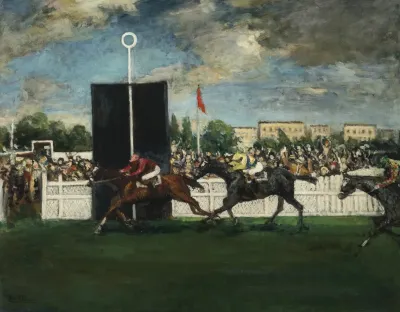 The Finish At An English Country Racecourse