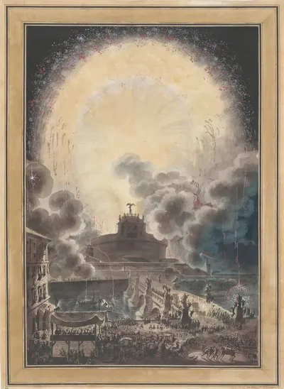 The Fireworks Above Castel Santangelo