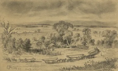 The First And Sixth N Y V Throwing Pontoon Bridge Across The Rappahannock River Near Beverly Ford