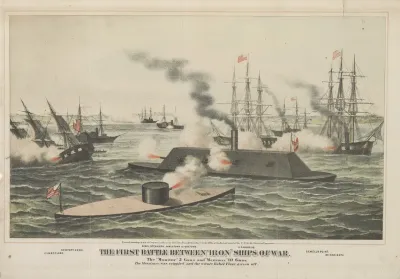 The First Battle Between Iron Ships Of War